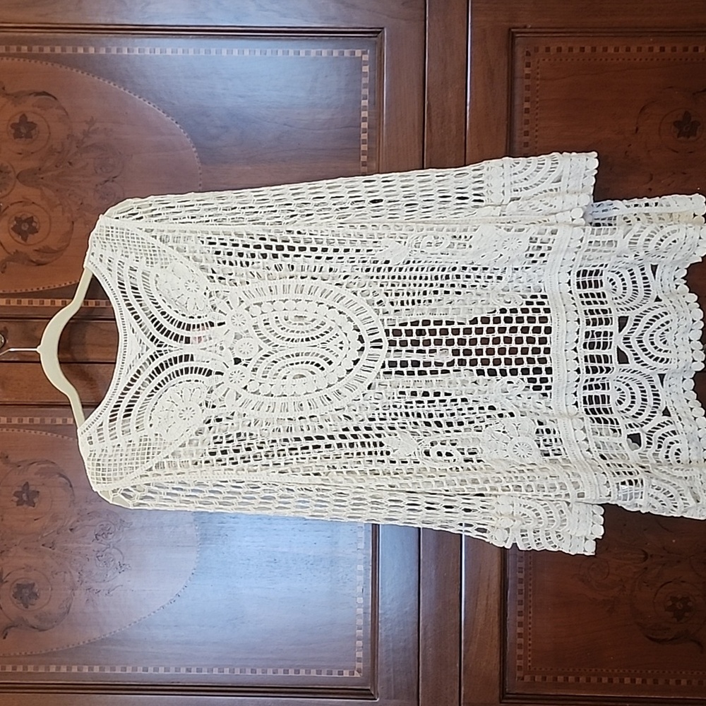 Cream Open-Knit Cardigan - Picture 6 of 6